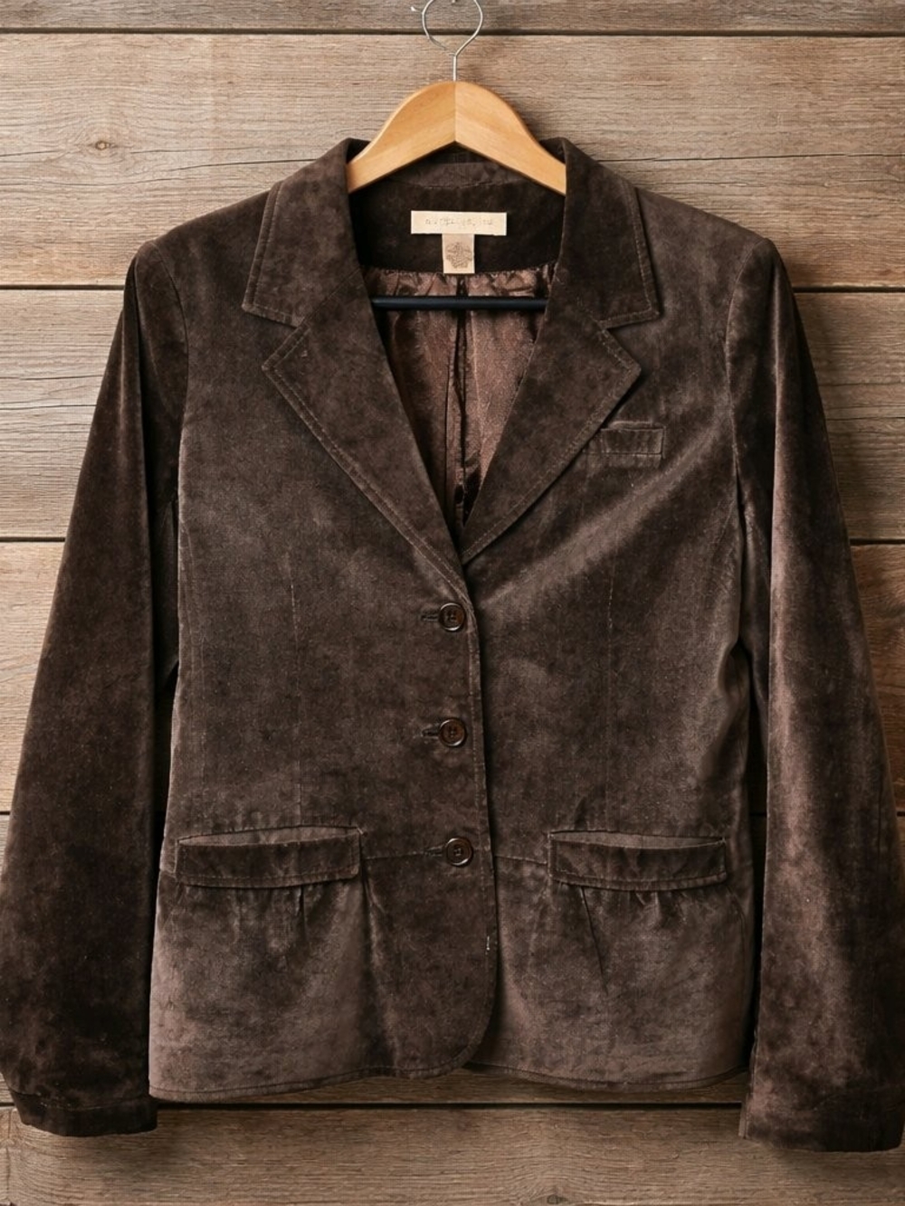 Pursuits LTD Women's Large Brown Genuine Suede Leather 3-Button Blazer Jacket